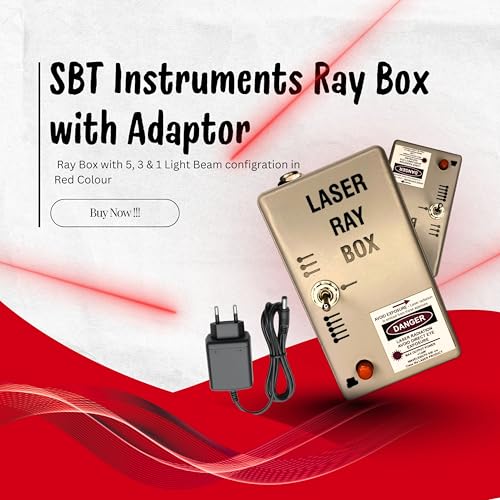Image of SBT Ray box with Adaptor | Ray Box with 5, 3 & 1 Light Beam configration in Red Colour | Light and Optics Class Demo Kit SBT (Class 9-12)