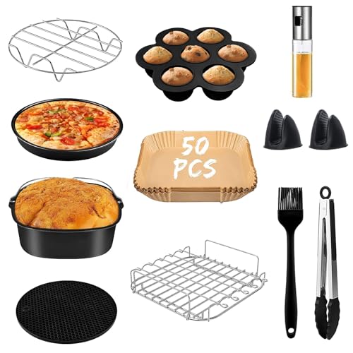 Freidoras de aire caliente Accesorios para XL XXL Cosori, Philips Airfryer, Ninja 5,5 L/6,2 L, cuadrada, freidora de aire caliente, accesorios para freidora de aire caliente