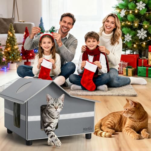 Outdoor Cat House Weatherproof Outside Cat House for Outdoor Feral Cats Insulated Cat Shel - image 2