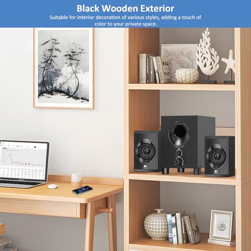 Image of OROW Bluetooth Computer Speakers,PC Speaker with Subwoofer,Front Knob 18W Wireless PC Speakers,Support AUX&Bluetooth Play,Great for Party /Game /TV (S213)