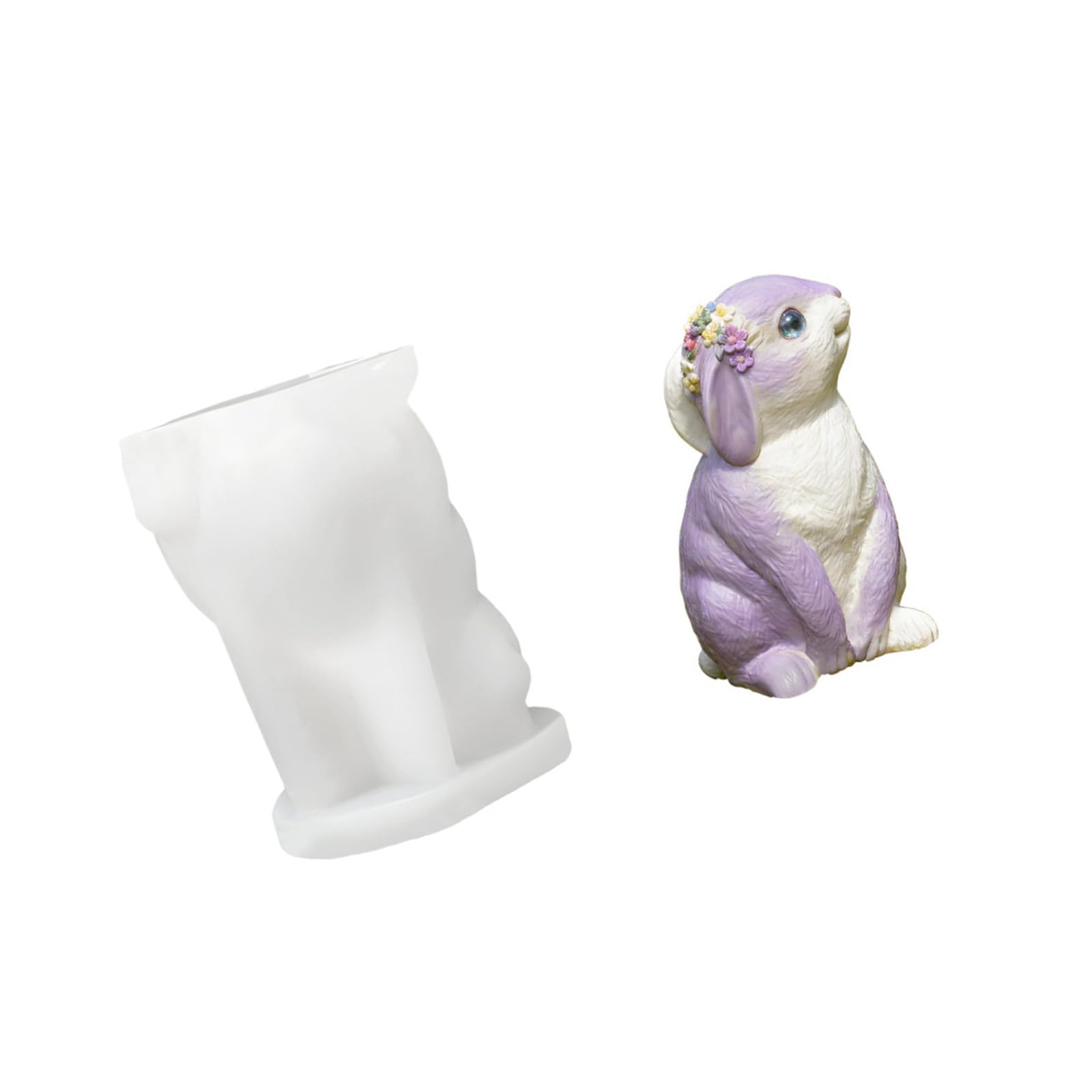 YUGSHNKFC Flexible Silicone Easters Rabbits For Crafting Resin Casting Making And Decorative Figurines Sitting Rabbits