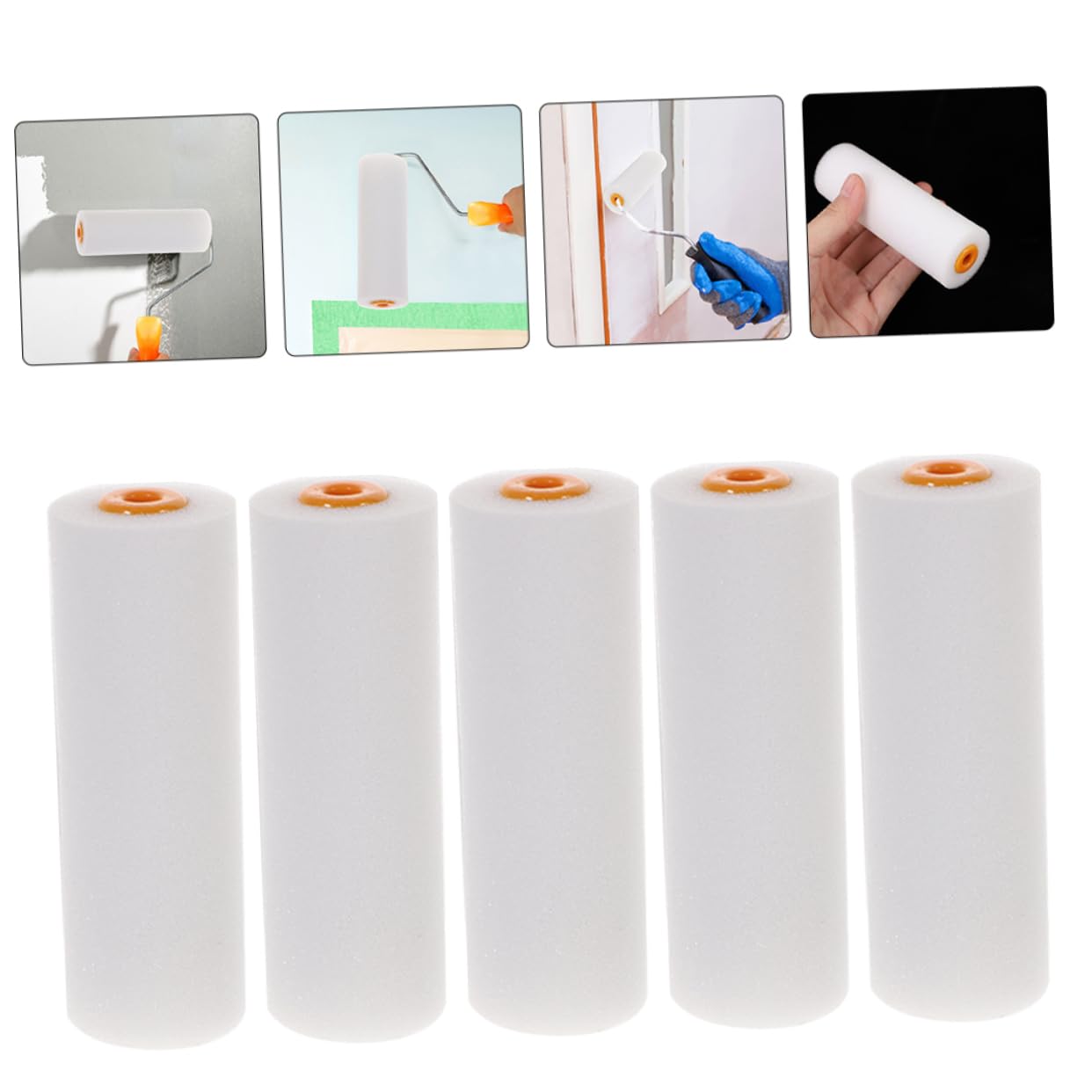 Uonlytech 50pezzi Maniche Per Da Vernice Spugna Da Coperture Per Rullini Di Verniciatura Per Pittura Di Pareti e Decorazioni