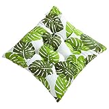 Outdoor Chair Cushions Patio Chair Pads Bistro Seat Cushions with Ties Tropical Palm Leaves Pattern
