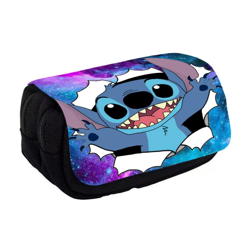 Gujey Stitch Estuches Escolares para niños Estuche Animados Estuche Escolar de Gran Capacidad Anime Lápices Caja Gran Regalo para Adolescentes para Niñas Niños Adolescentes Estudiantes Regalo(A)
