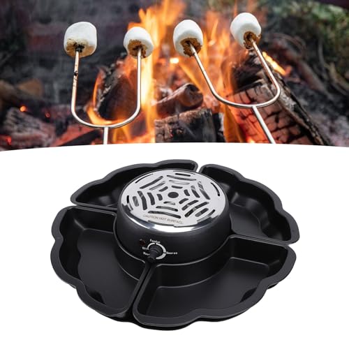 2 in 1 Electric Smores Maker, Tabletop Smores Maker Stainless Steel, Roaster with Detachable Serving Trays, Smores Maker Tabletop Indoor Kit for Party