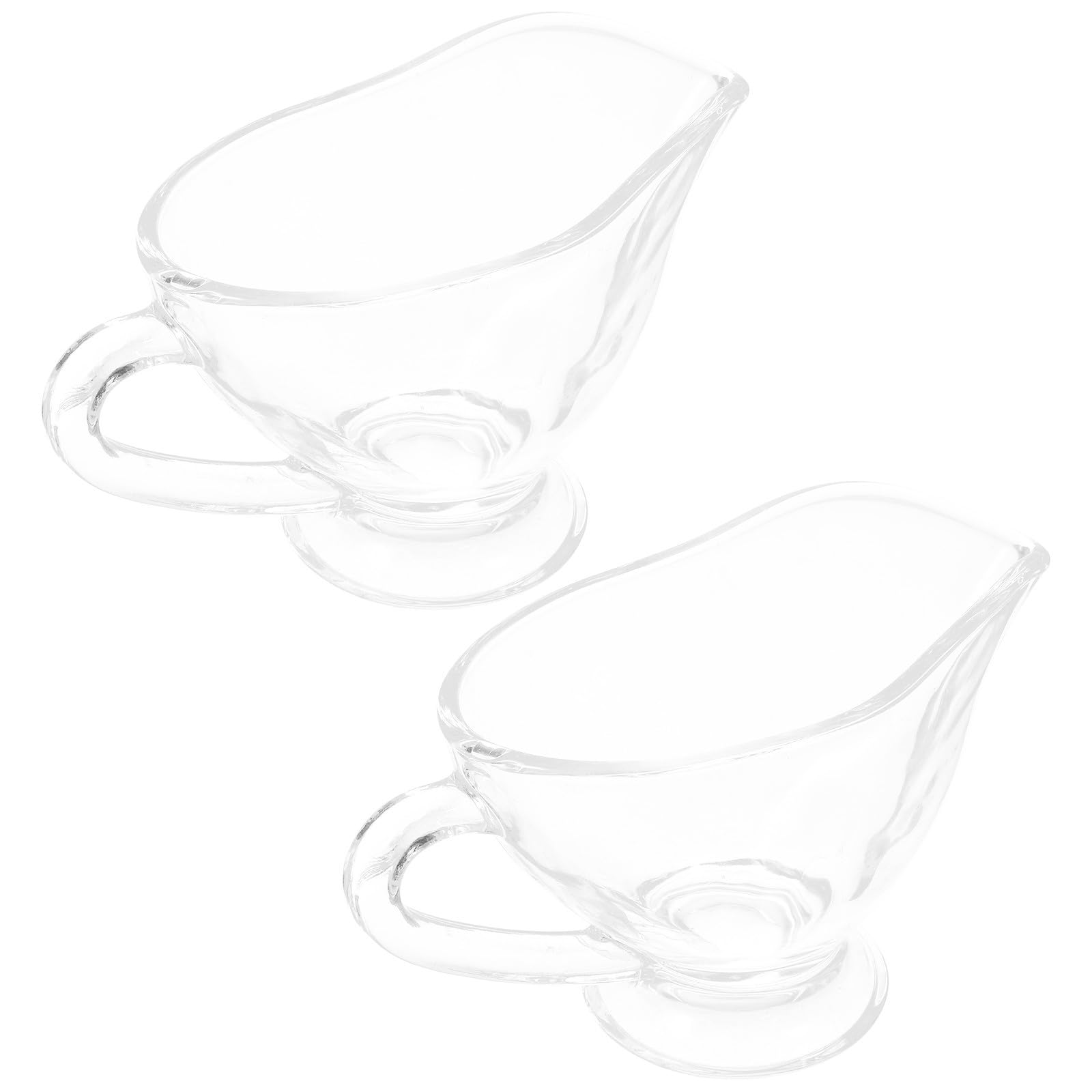 Recipiente de vidrio con asa pequeño de 215ml juego de 2 jarras para leche crema y aderezos cocina