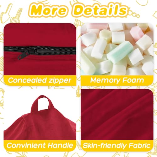 HABUTWAY 2FT Bean Bag Chair, 2' Beanbags Small Bean Bag Chairs with Filling, Teardrop Bean Bag Chair Luxurious Velvet Ultra Soft Fur with Removable Cover (Red)