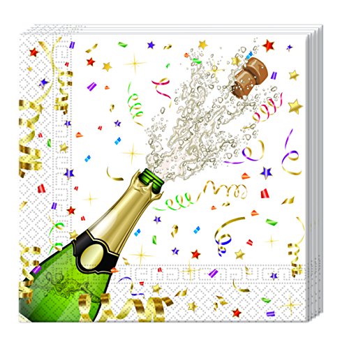 20-teiliges Servietten-Set * JUBILÄUM * für Geburtstagsfeier // Silvester Hochzeit Party Papierservietten Partyservietten Napkins Champagner Luftschlangen Konfetti 1 20-teiliges Servietten-Set * JUBILÄUM * für Geburtstagsfeier // Silvester Hochzeit Party Papierservietten Partyservietten Napkins Champagner Luftschlangen Konfetti