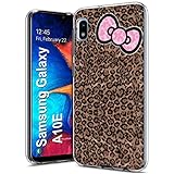 VIBECover Slim Phone Case Compatible for Samsung Galaxy A10E, Light Weight, Unbreakable, Flexible, Surround Edge Protection, Leopard Ribbon