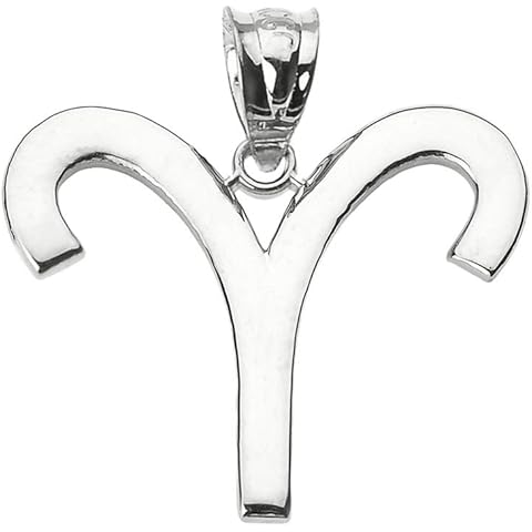 10K White Gold Zodiac Astrological Sign Charm Personalized Pendant Necklace - Choic...