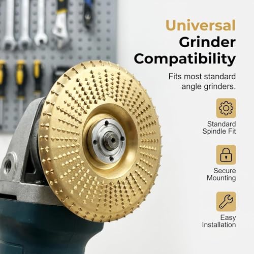 Image of 2026 New Angle Grinder Polishing Pad Tungsten Carbide Sanding Discs,Upgrade Heavy Duty Tungsten Carbide Wheel,Wood Carving Discs for 4 inch & 4-1 /2 inch Grinders Cutting Shaping Sanding.(3*Curved Surface)