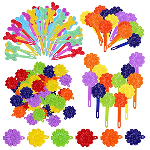 76 Pinzas de Pelo de Plástico con Diseño Infantil Colorido miniatura 1