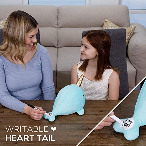 Narwhal Stuffed Animal - Cute Blue Large Sea Narwhals Plush Animals Toy