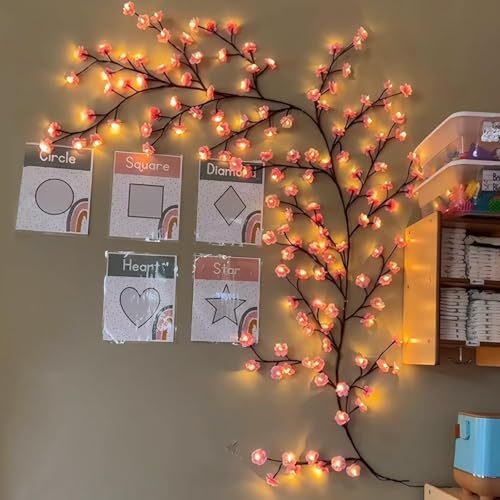 Cherry Blossom Lights LED Tree Branch Wall Decor – DIY Flexible L...