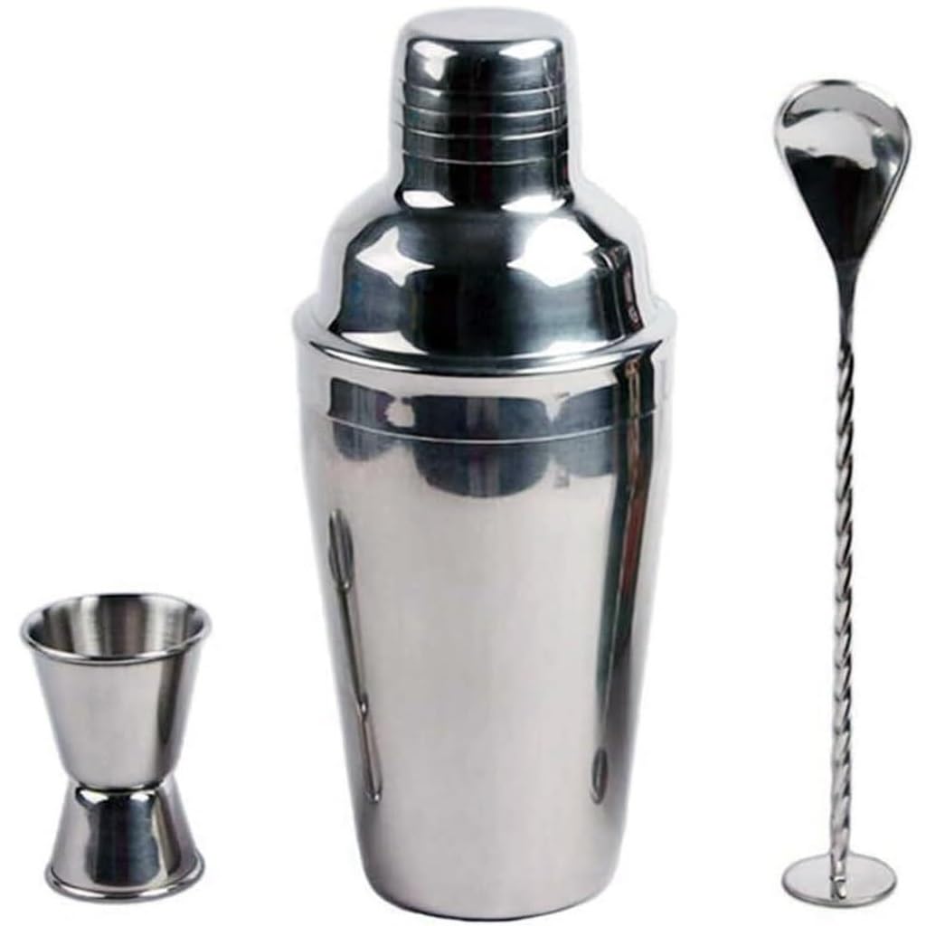 Juego Coctelera Mezclador de Acero Inoxidable de 3 Piezas para Principiantes, Juego de Herramientas para Tienda de té y Leche, coctelera Cocktail Kit