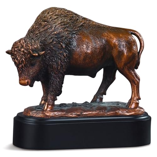 Estatua de Búfalo con Acabado Bronce