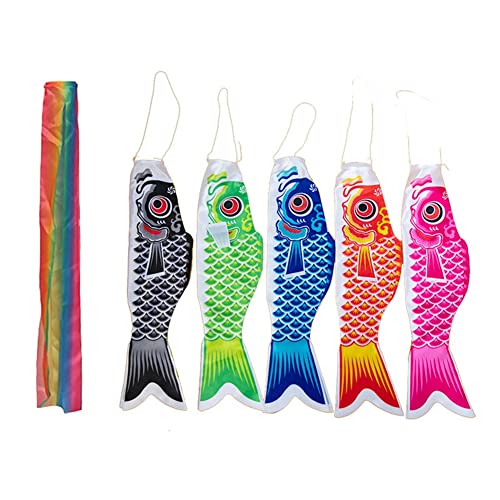 Set Di Maniche A Vento Con Carpe Koi Nobori In Stile Giapponese Maniche A Vento Colorate Koinobori Pesci Anime Carpe Bandiere A Forma Di Aquilone Decorazioni Da Appendere(40cm)