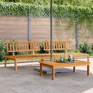 INLIFE Garten-Mittelsofas aus Paletten 2 STK. Massivholz Akazie,Möbel,Gartenmöbel,Ga... KG,365847