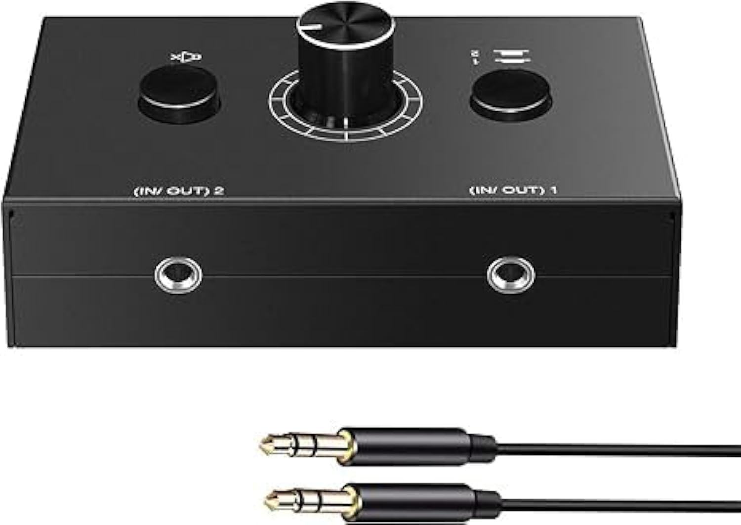 NALACAL 3.5mm Audio Selector Audio Switcher, Speaker Switch, Aux Switch Box, Ab Switcher Selector, Bi-Directional, No Need to Connect the Power, for Music Hobbies(3.5mm 1in-2out/2in-1out)