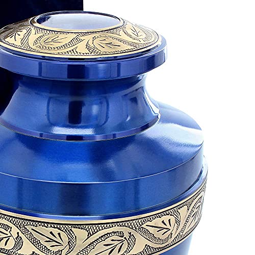 Trupoint Memorials Cremation Urns For Human Ashes - Decorative Urns, Urns For Human Ashes Female & Male, Urns For Ashes Adult Female, Funeral Urns - Blue, Large #TOP5