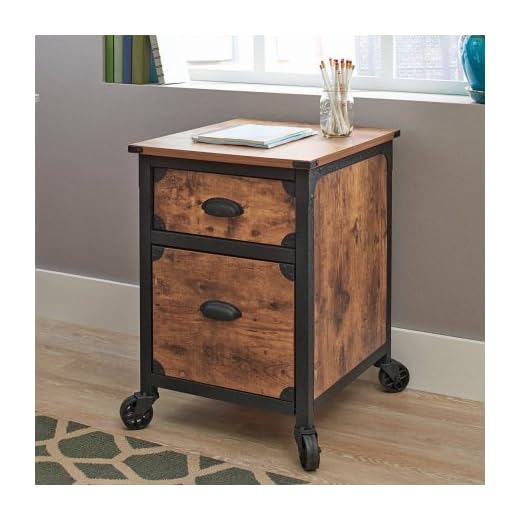 Rustic Country File Cabinet, Weathered Pine Finish
