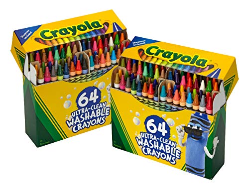 Image of Crayola Washable Crayons for Kids - 64ct (2 Boxes), Classroom Must Haves, Teacher School Supplies Essentials, Bulk Crayons for Toddlers [Amazon Exclusive]