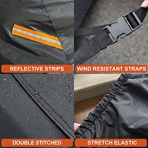 Image of Kayme 7 Layers Car Cover Custom Fit for Jeep Wrangler 4 Dr /Unlimited 4 Door JK JL, Waterproof All Weather for Automobiles, Outdoor Full Cover Rain Sun UV Protection.Black