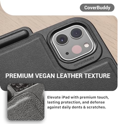 Image of SwitchEasy Upgraded CoverBuddy for iPad Pro 12.9 inch Case Compatible with Magic Keyboard & Smart Keyboard Folio (Keyboard Not Included) | with Pencil Holder | for iPad Pro 12.9 inch 5-6th Gen, Leather Black