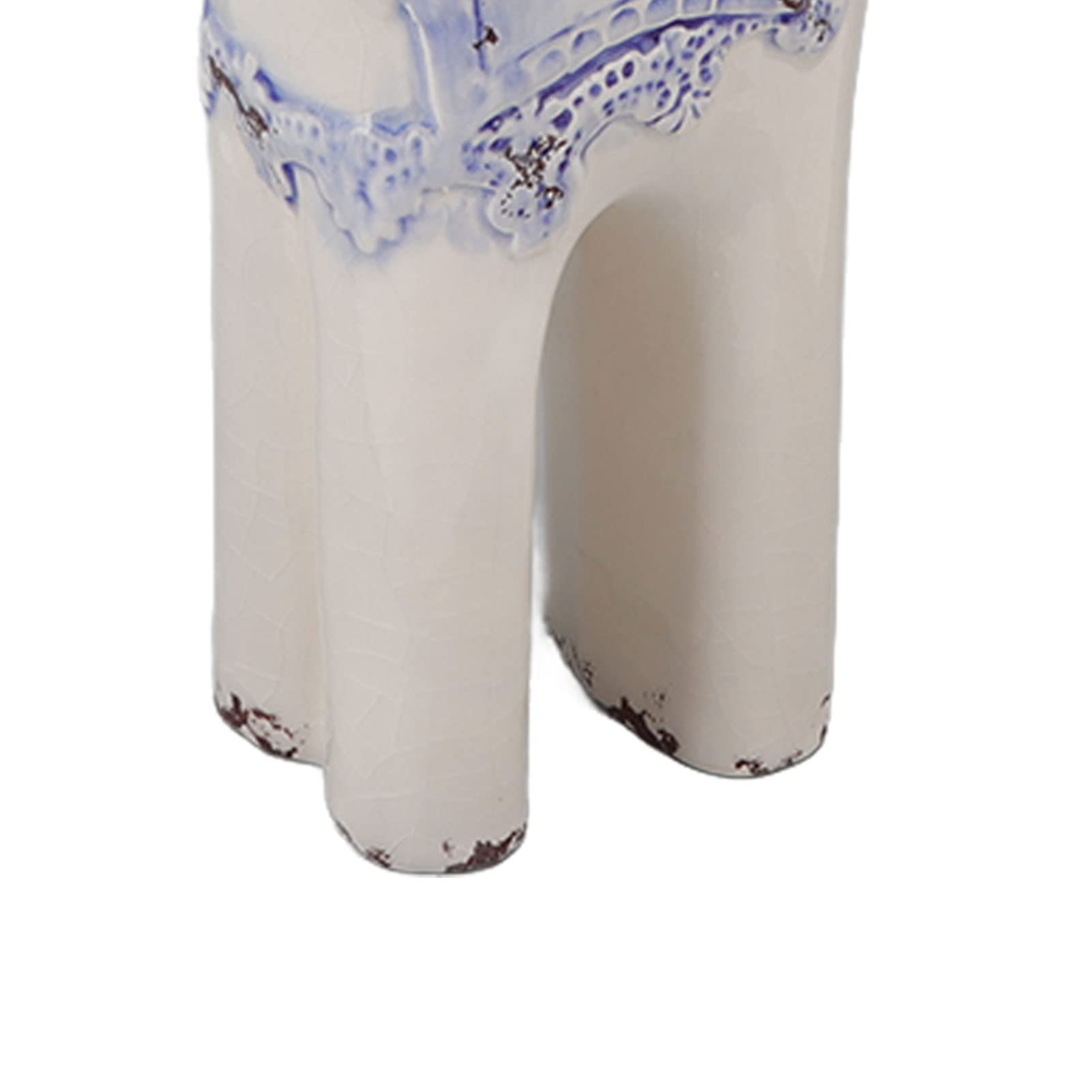 Decorazione in Ceramica con Elefante, Scultura in Ceramica Moderna Rotonda E Scivolosa, Figurine di Animali, Ornamenti per Soggiorno, Libreria per Ufficio(Large)