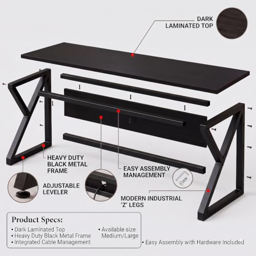 Image of Riyan Luxiwood Alden Computer Table in Engineering Wood for Home & Office, Simple Style Desk, Scratch Resistance Surface, Easy to Assemble, Study Table for Kids (Size-12 X 6 X 75 Cm) Brown