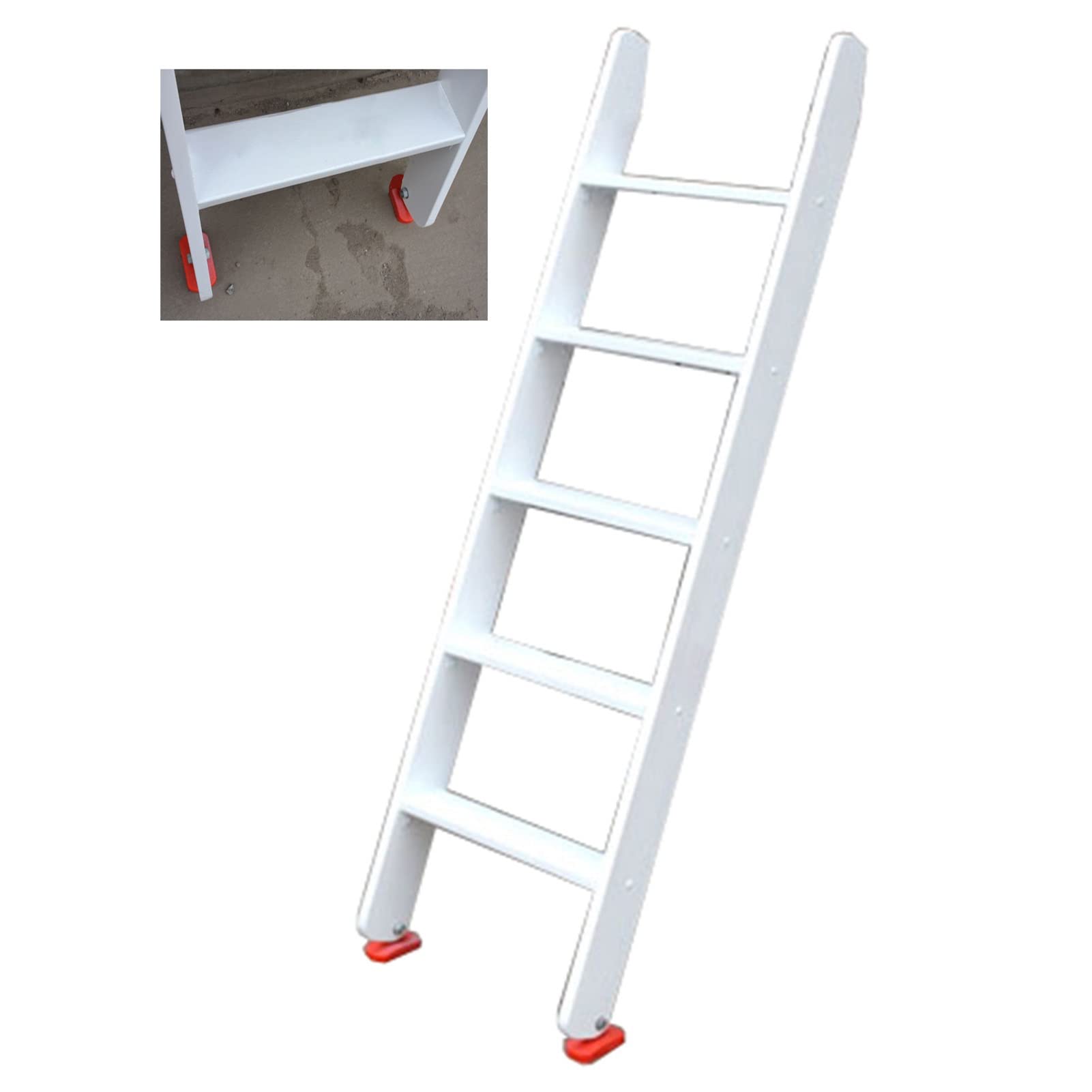 Échelle de lit superposé 3 4 5 marches blanche avec crochet pour armoire de loft