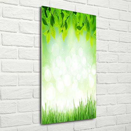 Déco mural derrière le plastique en plexiglas 70x140 tableau fleurs vertes - 3