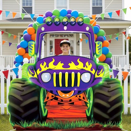 Fondo fotográfico Monster Truck grande morado brillante miniatura 4