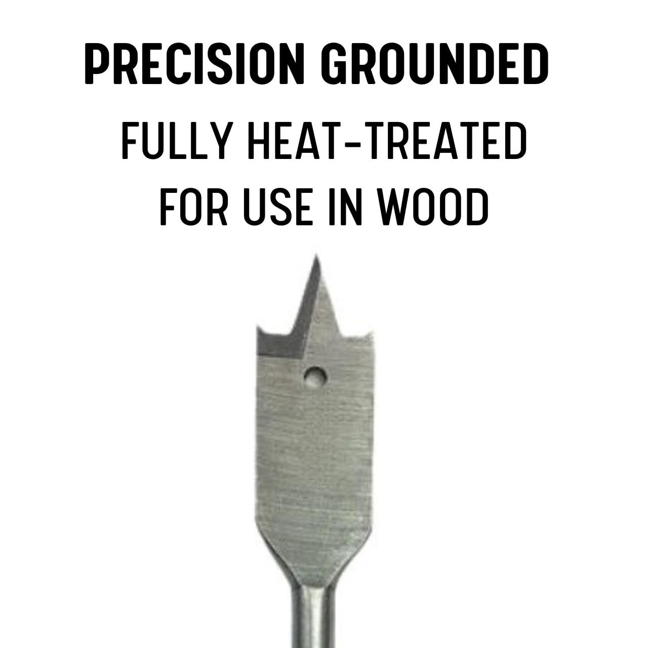 Broca América DMS Pala Bit (3/8 " – 1 – 1/2") de acero al carbono Acabado Pulido, remo Bit para Madera