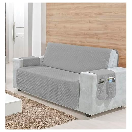 Capa Para Sofá De 3 Lugares Protetor De Sofa Casa Com Porta Objetos Capa Protetora Sofa (CINZA)