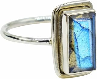 Blue flash labradorite ring Minimalist labradorite Ring, Handmade natural labradorite jewelry, natural labradorite ring, healing gemstone, minimalist jewelry for her, gift for her, everyday jewelry