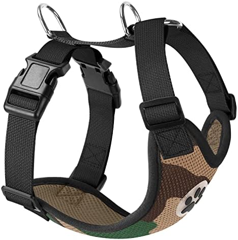 SlowTon Dog Car Harness Seatbelt Set, Pet Vest Harness with Safety Seat Belt for Trip and Daily Use Adjustable Elastic Strap and Multifunction Breathable Fabric Vest in Vehicle for Dogs