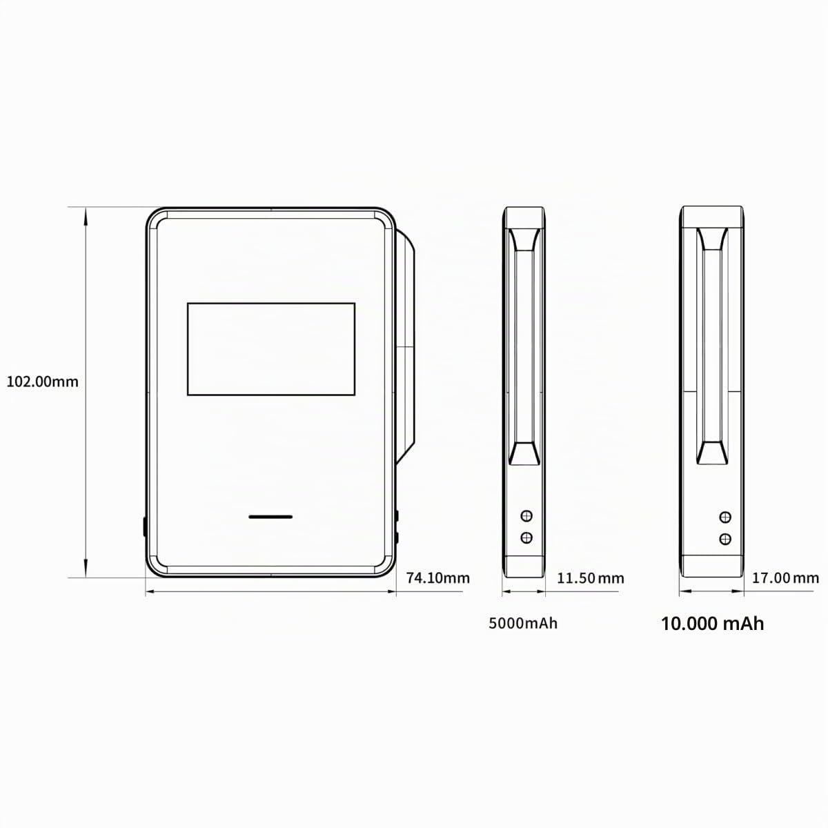 Heltec MeshPocket Qi2 - Cargador inalámbrico magnético con LoRa y E-Ink Meshtastic compatible para emergencias al aire libre (5000 mAh, gris)