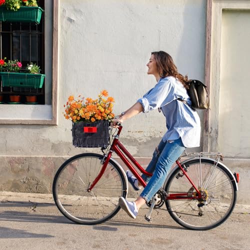 Großer Hundekorb für Fahrräder mit abnehmbarem Innenbeutel, tragbarer Fahrradkorb für Reisen, wasserdichte Fahrradtasche für die Front/Heck/Seite des Fahrrads, E-Bike Zubehör für Haustiere, Obst