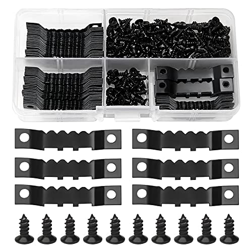 YIXISI 85 PCS Sawtooth Picture Frame Hangers + 170 PCS Screws, Sawtooth Photo Frames Holder Double Hole