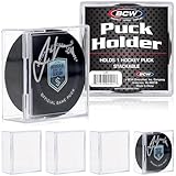 BCW Hockey Puck Display Case Cube Holder 6-Pack, Crystal Clear, Stackable