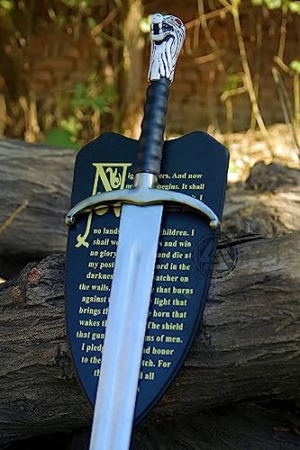 HandSmith Longclaw Sword of Jon Snow with Display Plaque - Handmade GoT Red Cat Eye - John Snow Longclaw Iconic Collectible Sword