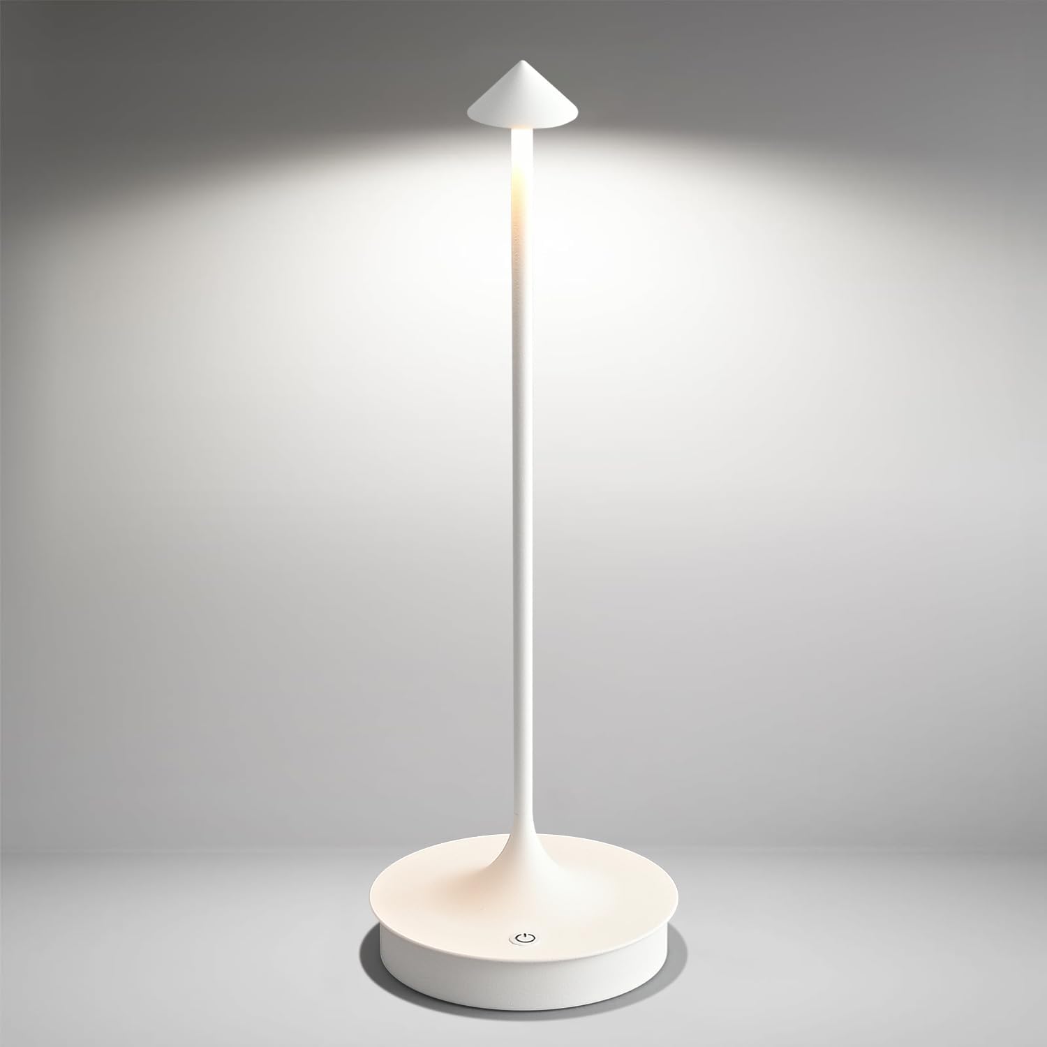 Cordless Table Lamp Rechargeable LED Battery Operated 4000mAh Table Lamp Touch Dimmable Lamp Outdoor Waterproof Portable Wireless Table Light for Dining Restaurant Bar Indoor/Outdoor Use (White-1PC)