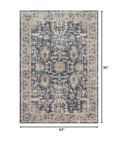 Image of Loloi Teagan Denim /Pebble 5'-3 inch x 7'-6 inch Area Rug