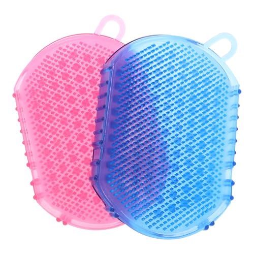 Image of CAXUSD 2pcs Double-Sided Massage Gloves for Shower PVC Body Scrubbers with Uniform Dot Design Promote Circulation and Itch Relief Multipurpose Exfoliating Tools for Skin Care