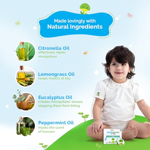 Image of Mamaearth Baby 100% Natural Mosquito Repellent Patches - 60 Pcs | DEET-free | Up to 12 Hrs Protection | Water-proof | No Harmful Chemicals