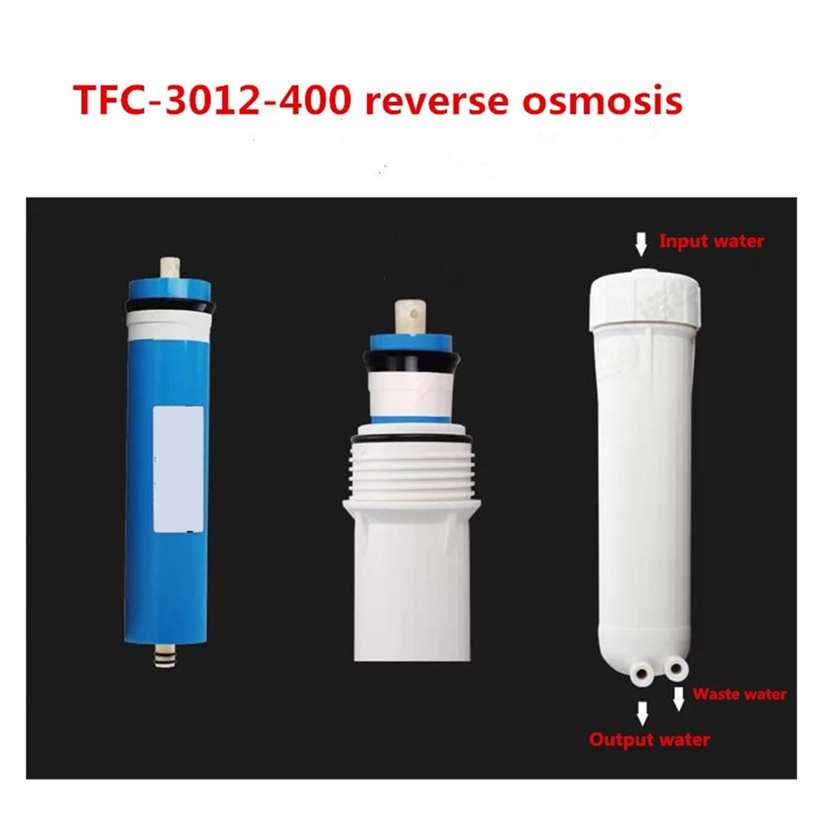 400 GPD Wasserfilter mit Umkehrosmose 3012-400 Ro-Filtermembranen Ro-System + Wasserfiltergehäuse Osmose invers Austausch unter der Spüle