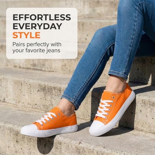 Image of Canvas Shoes for Women, Women's Fashion Sneakers | Casual Low Top, Lace Up, Rubber Sole, Canvas Upper, Cushioned Insole