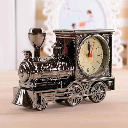 Reloj de tren vintage a pilas con función de despertador analógico para mesita de noche 3