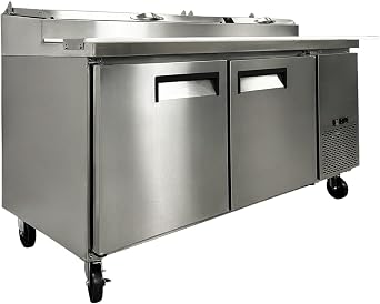 Commercial Pizza Prep Table Refrigerator, ETL Work Table Fridge Cooler 71" W 16.9 cu.ft. CD-71PP